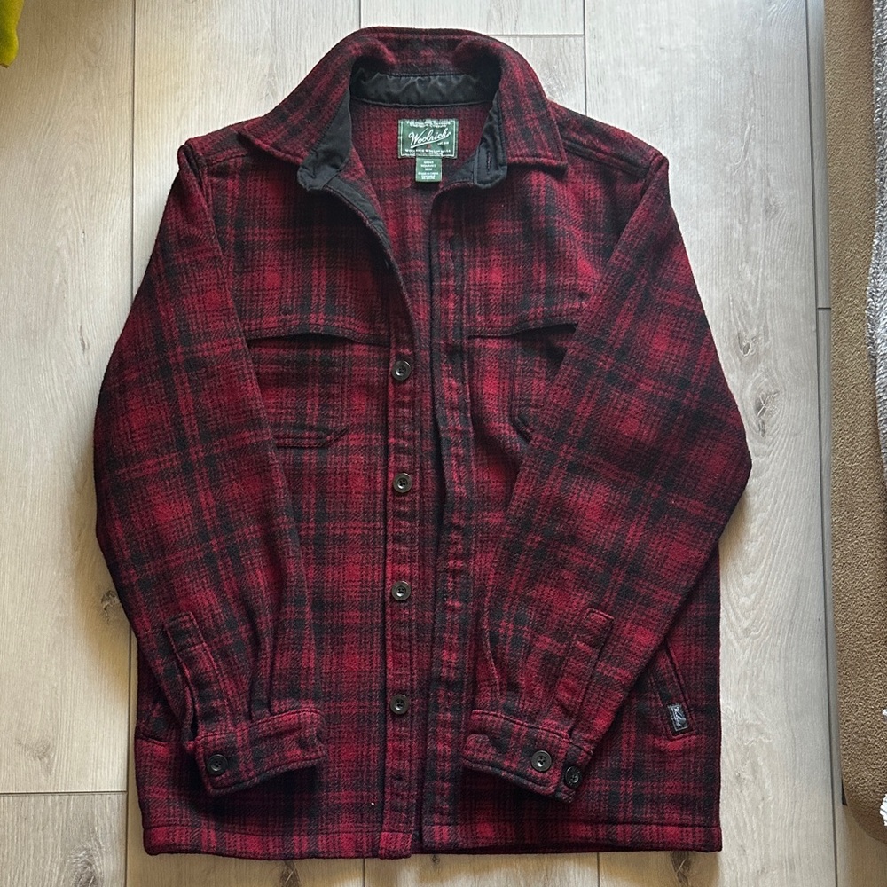 Woolrich Red and Black Checkered Jacket - Size Medium